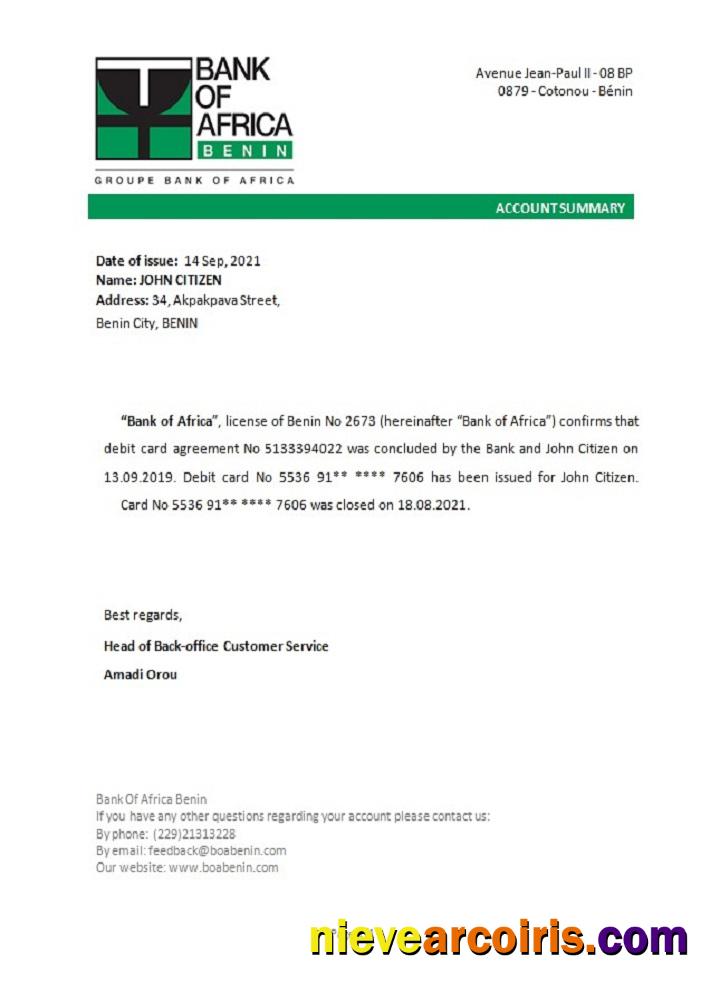 Benin BankofAfrica closure reference